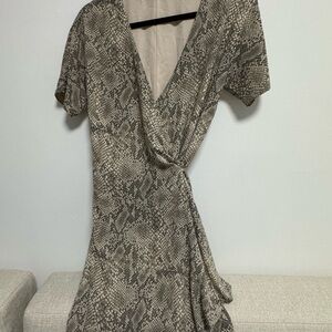 Elegant Snake Print Wrap Dress Babaton Aritzia